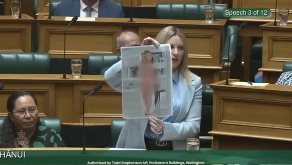 New Zealand MP holds up naked deepfake photo of herself in Parliament