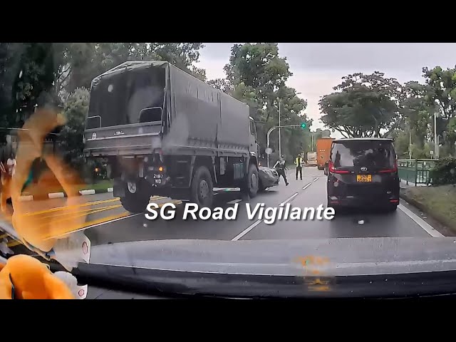 upper changi road east accident btw saf tonner & mercedes citan