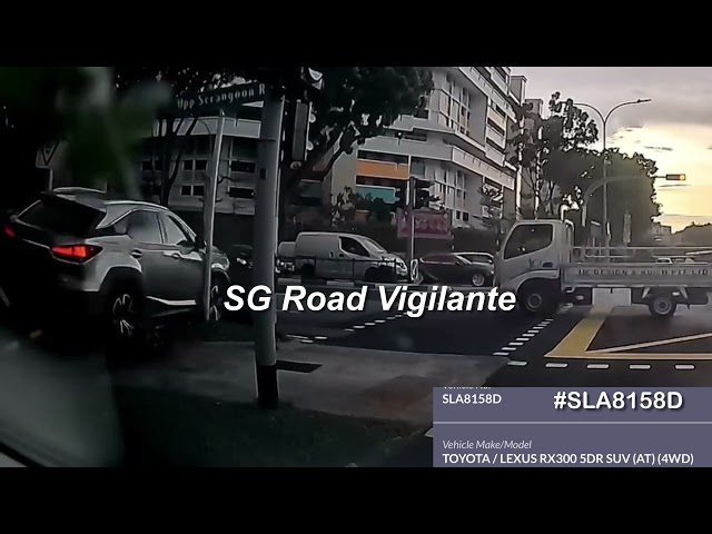 lexus crashed into road sign, cyclist , traffic lights and drove off