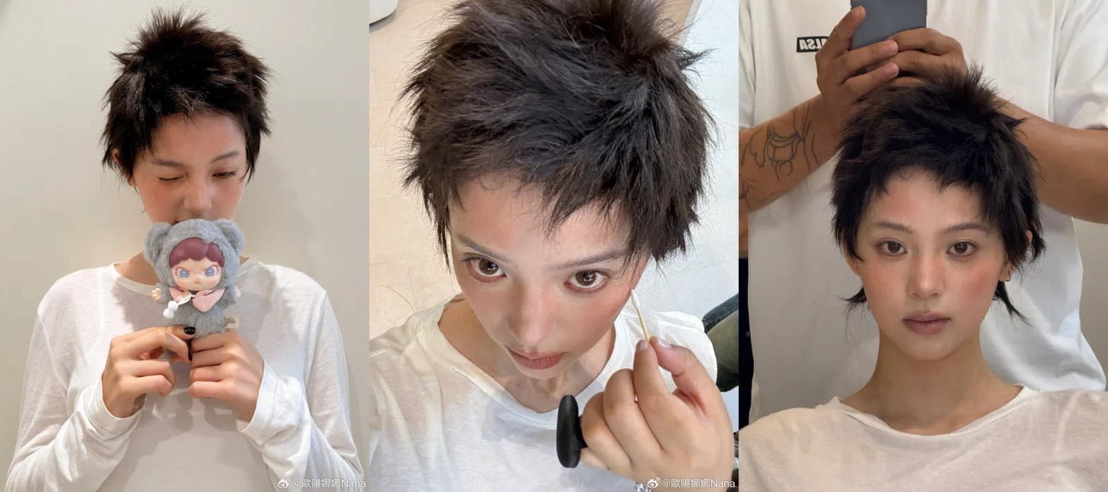 颠覆形象！欧阳娜娜一头超短发，变身叛逆酷妹