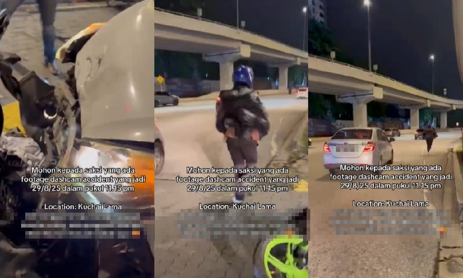 Police hunt for motorcyclist who fled accident scene