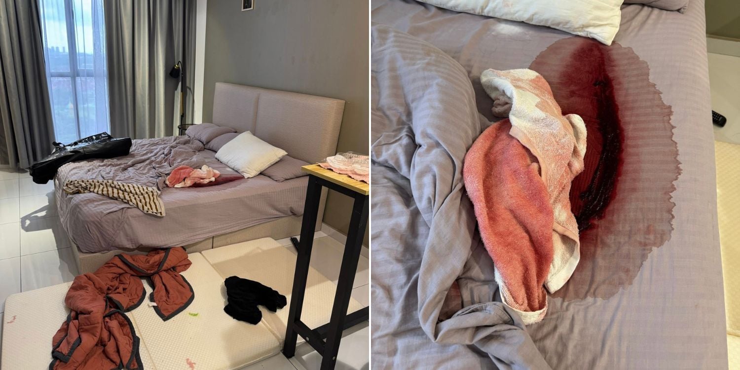 Guests at homestay in M’sia leave behind mess, including large red stain on mattress