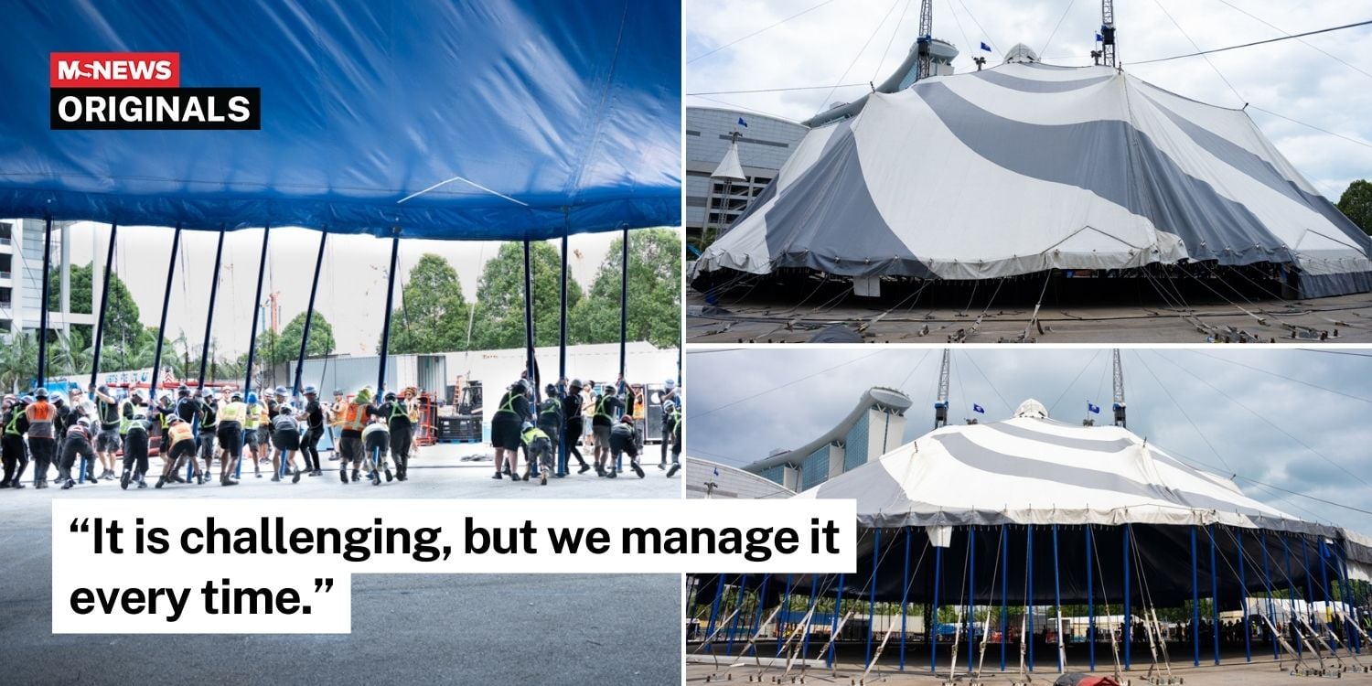 Behind-the-scenes: cirque du Soleil’s iconic big top rises in s’pore after a 7-year hiatus