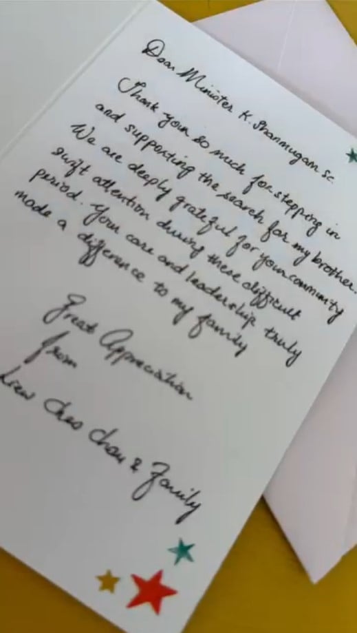 Missing Yishun resident found after 5 days without food & drink, gets ang pao from shanmugam