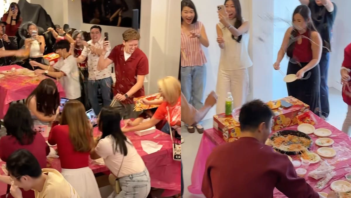 捞鱼生抛掷食材 房地产公司员工遭炮轰