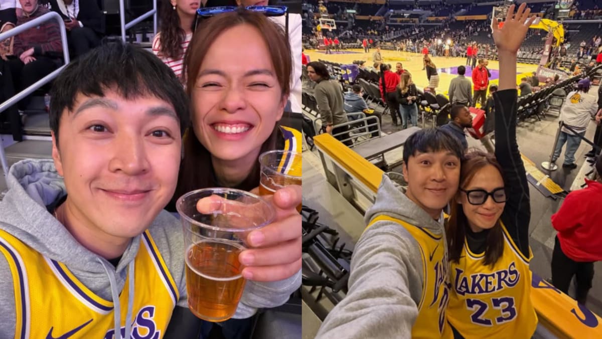 情人节赴美看NBA！徐鸣杰圆梦湖人主场，陈凤玲甜喊：我笑，是因为你也笑了
