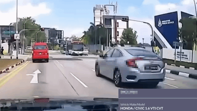 Driver runs red light at upper Changi Road north, crashes headfirst ...
