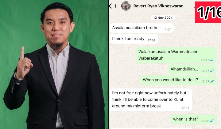 Firdaus Wong Publishes Private Chats To Prove ‘Quran Stepper’ Converted To Islam