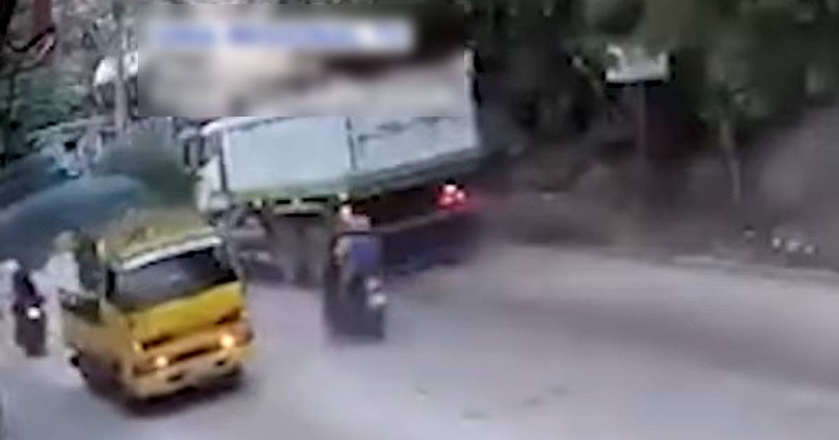 1-year-old girl riding pillion on motorcycle dies after being run over by truck in Philippines