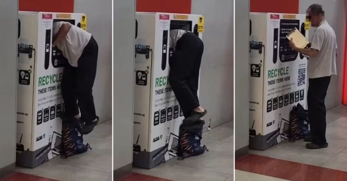 男子当众跳进电子垃圾箱，竟掏出一台平板电脑！