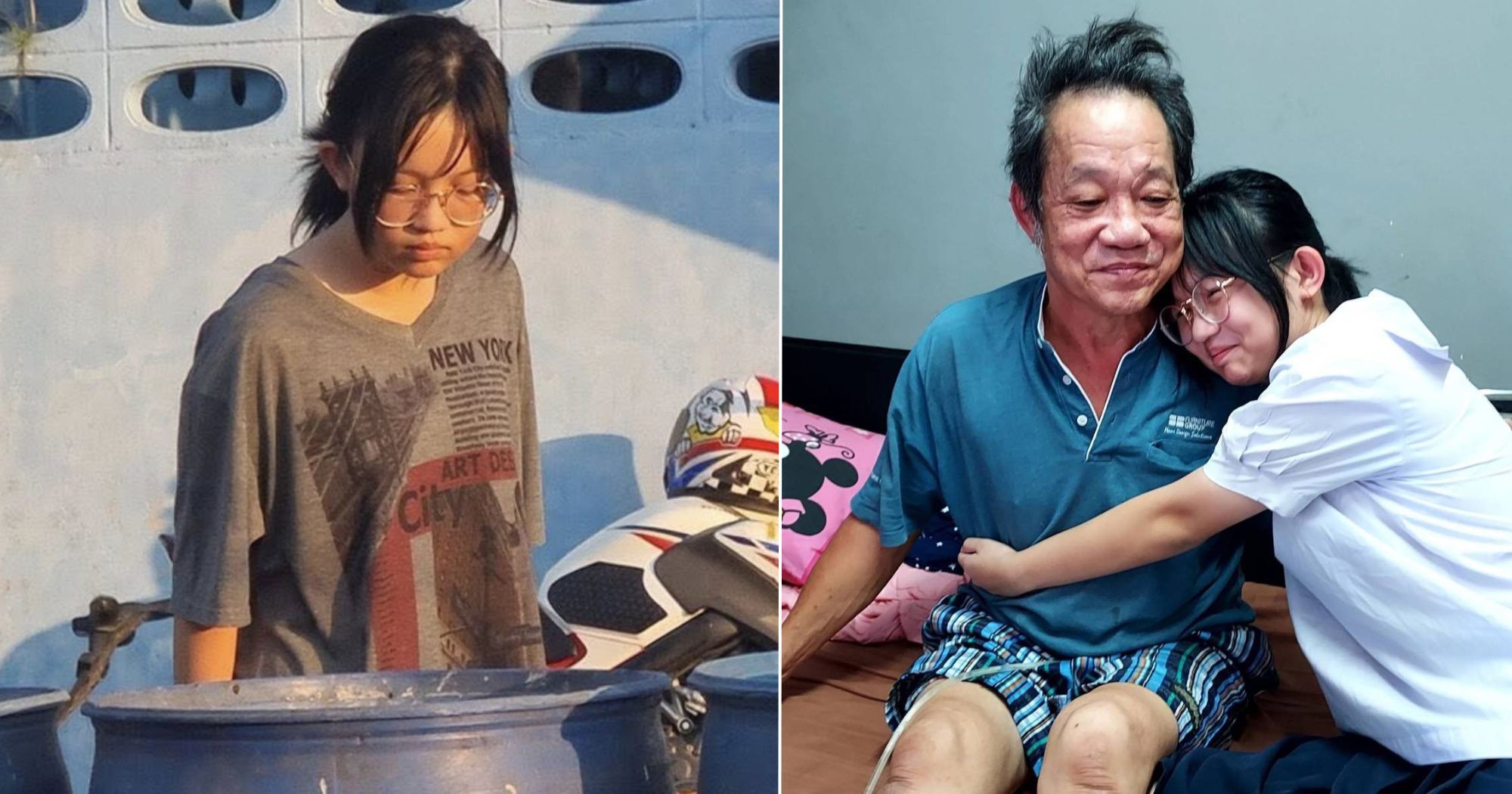 'I'm not ashamed': Thai girl, 15, collects plastic bottles to support disabled father & help pay for school