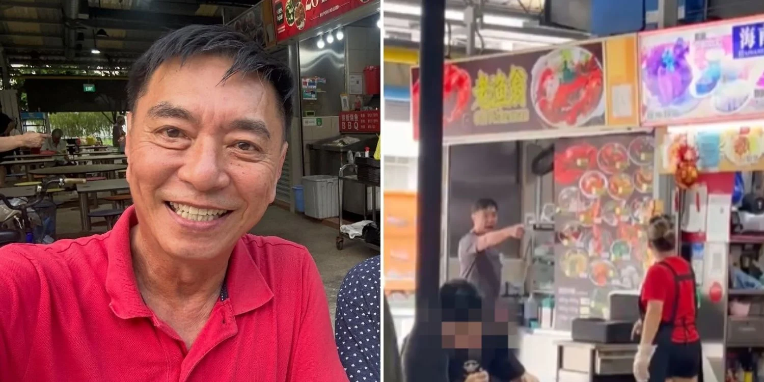 Former actor huang yiliang seen shouting at circuit road hawker WHO demands apology for insults