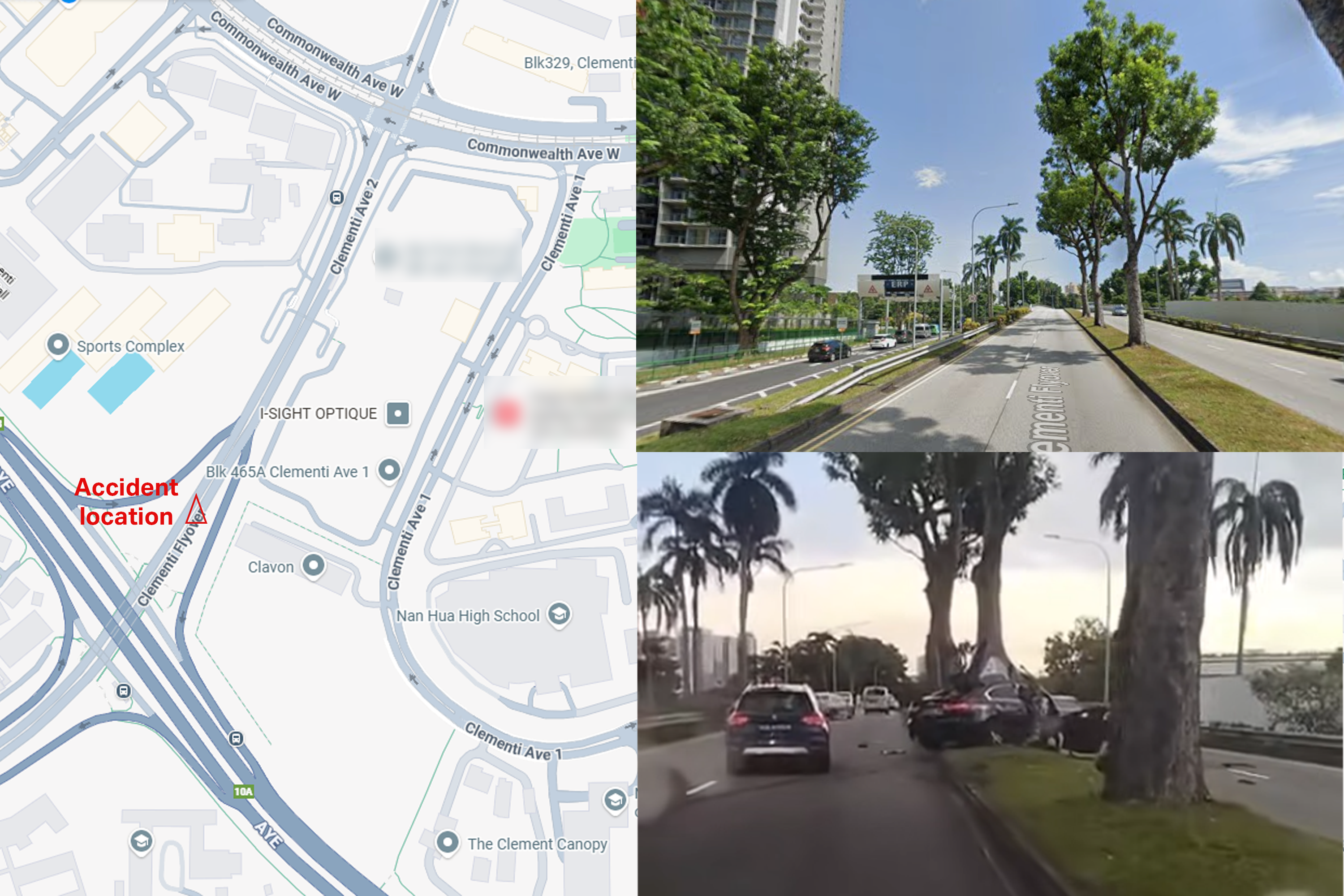 Driver dies as Jaguar wraps around tree after 2-car accident in Clementi