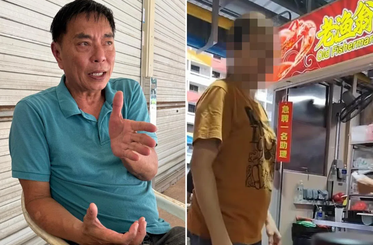 Video of ex-actor Huang Yiliang's hawker stall assistant posted online