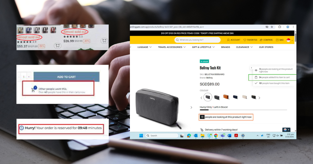 3 online retailers in S'pore found to have used deceptive website tactics to manipulate shoppers