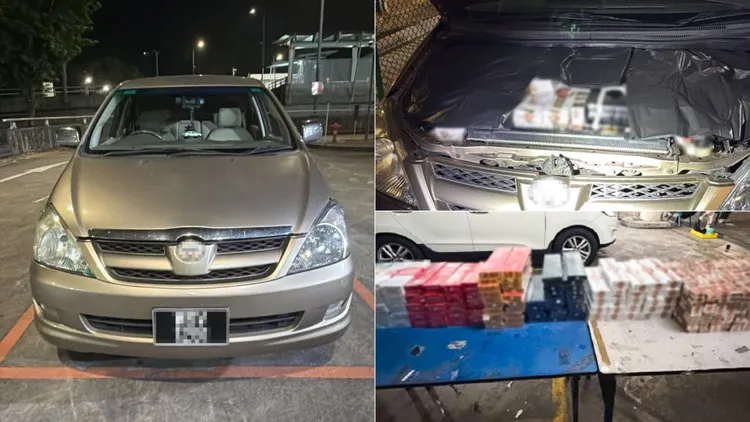 Photo: news.nestia.com Singapore Checkpoint Bust: 700 Cartons of Duty-Unpaid Cigarettes Seized From Malaysian Cars